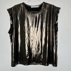 Rebecca Minkoff Top Metallic Gold Size‎ XL Boxy